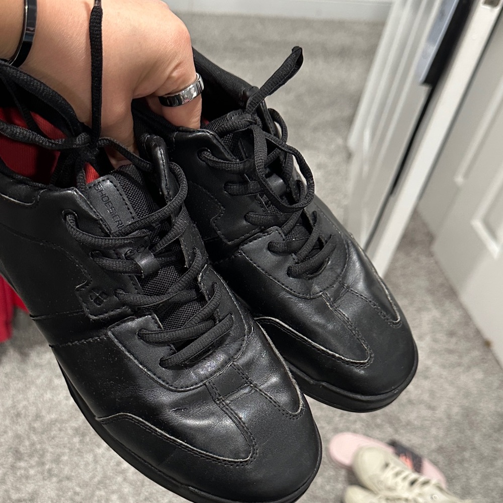 Shoes For Crews Men's Black slip resistant sneakers.
